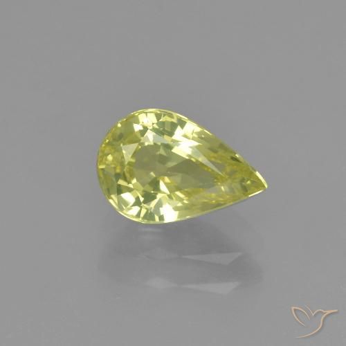 1.20ct Naturale Giallo chiaro verdastro Crisoberillo, Forma a pera, VVS