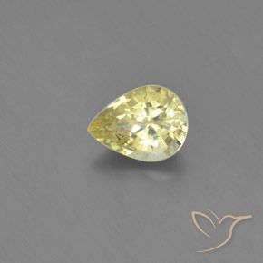 Crisoberillo Giallo pallido naturale da 1.31 ct, Forma a pera, VVS