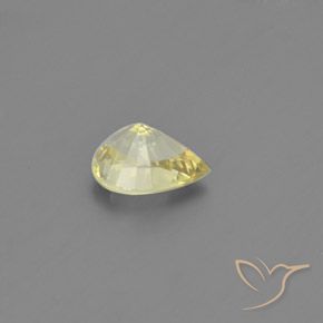 Crisoberillo Giallo pallido naturale da 1.31 ct, Forma a pera, VVS