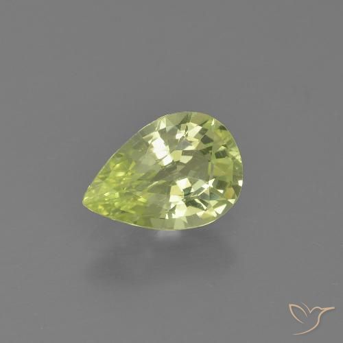 1.31ct Naturale Giallo Limone Chiaro Crisoberillo, Forma a pera, VVS-VS