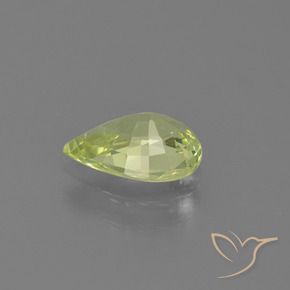 Crisoberillo Giallo Limone Chiaro naturale da 1.31 ct, Forma a pera, VVS-VS