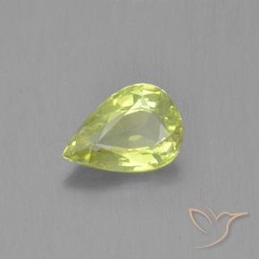Crisoberillo Giallo Limone Chiaro naturale da 1.09 ct, Forma a pera, VVS