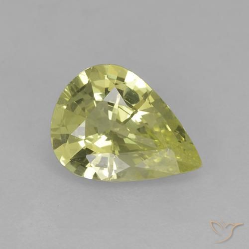0.99ct Naturale Giallo chiaro verdastro Crisoberillo, Forma a pera, VS