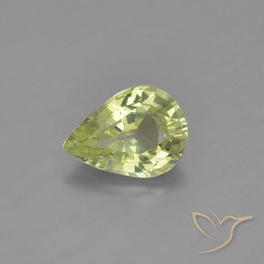 Crisoberillo Caldo terroso verde naturale da 1.02 ct, Forma a pera, VVS