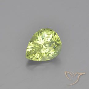 Crisoberillo Giallo chiaro naturale da 1.12 ct, Forma a pera, VVS