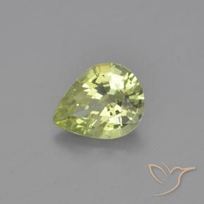 Crisoberillo Caldo terroso verde naturale da 1.15 ct, Forma a pera, VVS