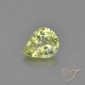 Crisoberillo Verde giallastro naturale da 1.18 ct, Forma a pera, VVS