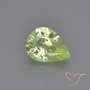 Crisoberillo Giallo chiaro Verde naturale da 1.26 ct, Forma a pera, VVS