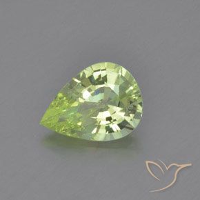 Crisoberillo Giallo chiaro Verde naturale da 1.26 ct, Forma a pera, VVS