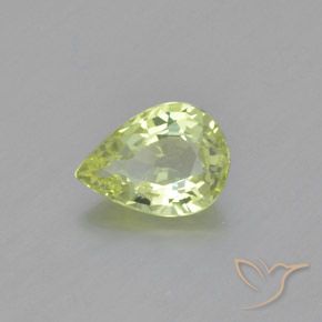 Crisoberillo Giallo Limone Chiaro naturale da 1.14 ct, Forma a pera, VVS
