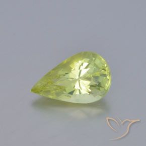 Crisoberillo Giallo Limone Chiaro naturale da 1.10 ct, Forma a pera, VVS