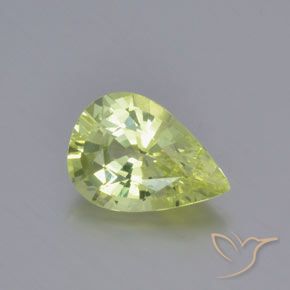 1.27ct Naturale Giallo Limone Chiaro Crisoberillo, Forma a pera, VVS