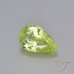 0.99ct Naturale Giallo Limone Chiaro Crisoberillo, Forma a pera, VVS