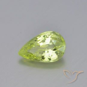 Crisoberillo Giallo Limone Chiaro naturale da 0.99 ct, Forma a pera, VVS