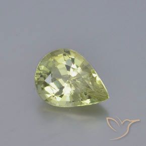 Crisoberillo Verde lime chiaro naturale da 1.22 ct, Forma a pera, VVS