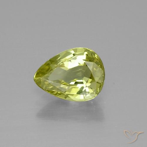 Crisoberillo Giallo medio naturale da 1.47 ct, Forma a pera, VVS