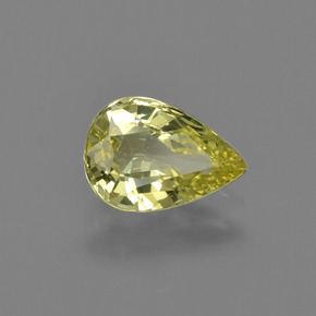 Crisoberillo Giallo medio naturale da 1.31 ct, Forma a pera, VS-SI