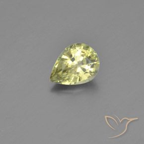 Crisoberillo Giallo medio naturale da 1.26 ct, Forma a pera, VVS