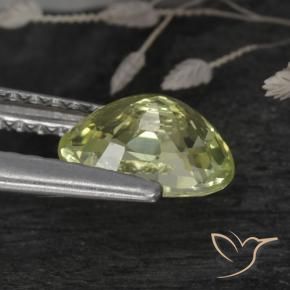 Crisoberillo Giallo verde naturale da 1.07 ct, Ovale, VVS