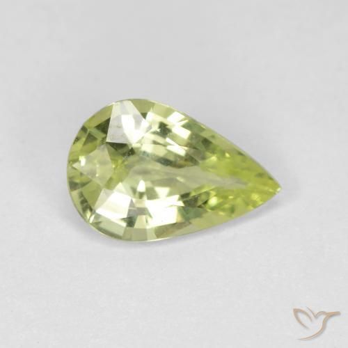 Crisoberillo Giallo chiaro verdastro naturale da 0.89 ct, Forma a pera, VVS