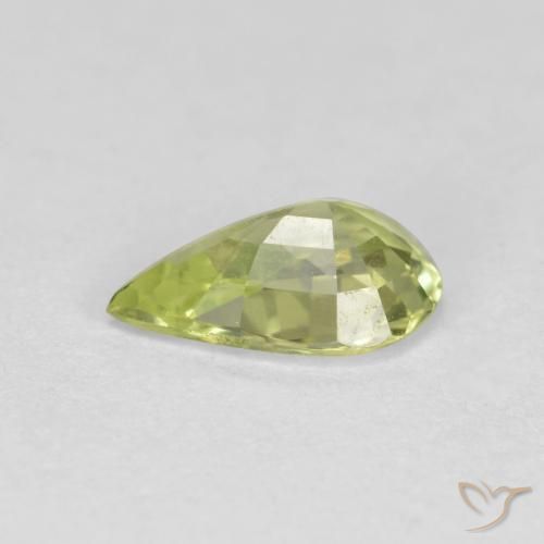 Crisoberillo Giallo chiaro verdastro naturale da 0.89 ct, Forma a pera, VVS
