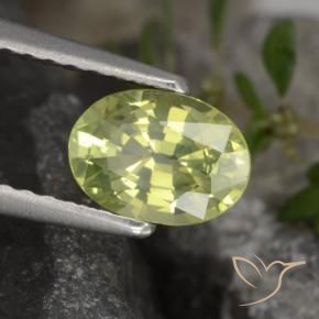 Crisoberillo Giallo medio naturale da 1.00 ct, Ovale, VVS