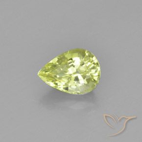Crisoberillo Giallo chiaro naturale da 1.18 ct, Forma a pera, VVS