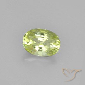 Crisoberillo Giallo chiaro naturale da 1.25 ct, Ovale, VVS