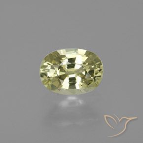 1.00ct Naturale Giallo chiaro verdastro Crisoberillo, Ovale, VVS-VS