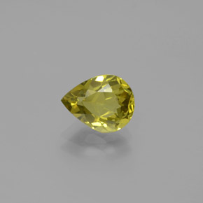 Crisoberillo Oro verdastro naturale da 1.38 ct, Forma a pera, VVS