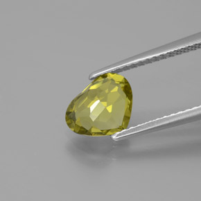 Crisoberillo Oro verdastro naturale da 1.56 ct, A forma di cuore, VVS