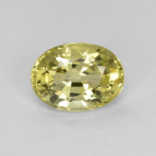 Crisoberillo naturale giallo da 0,92 ct, taglio ovale, VVS-VS