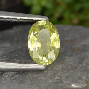 Crisoberillo naturale giallo da 0,54 ct, taglio ovale, VVS