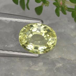 Crisoberillo naturale giallo da 0,90 ct, taglio ovale, VVS