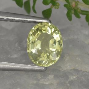 Crisoberillo naturale giallo da 0,90 ct, taglio ovale, VVS