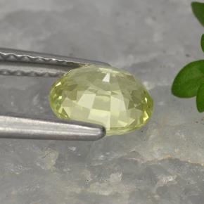 Crisoberillo naturale giallo da 0,90 ct, taglio ovale, VVS