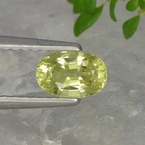 Crisoberillo Giallo medio naturale da 0.76 ct, Taglio ovale, VVS