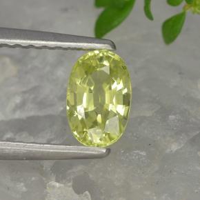 Crisoberillo Giallo medio naturale da 0.76 ct, Taglio ovale, VVS