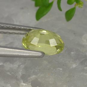 Crisoberillo Giallo medio naturale da 0.76 ct, Taglio ovale, VVS