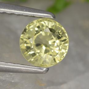 Crisoberillo Giallo verdastro naturale da 0.77 ct, Taglio rotondo, VVS