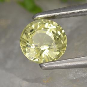 Crisoberillo Giallo verdastro naturale da 0.77 ct, Taglio rotondo, VVS