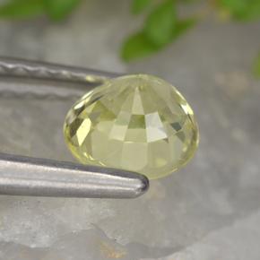 Crisoberillo Giallo verdastro naturale da 0.77 ct, Taglio rotondo, VVS