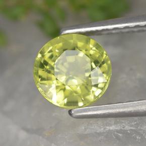 Crisoberillo Giallo verdastro naturale da 1.21 ct, Taglio rotondo, VVS