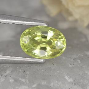 Crisoberillo Giallo medio naturale da 0.65 ct, Taglio ovale, VVS