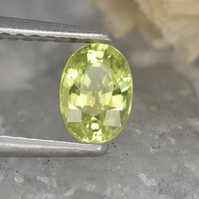 Crisoberillo Giallo medio naturale da 0.65 ct, Taglio ovale, VVS