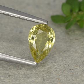 Crisoberillo Giallo medio naturale da 0.45 ct, Forma a pera, VVS