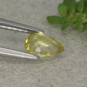 Crisoberillo Giallo medio naturale da 0.45 ct, Forma a pera, VVS