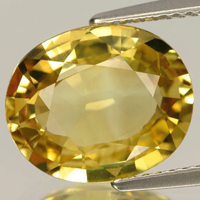Crisoberillo naturale giallo da 5,20 ct, taglio ovale, VVS
