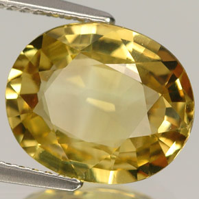 Crisoberillo naturale giallo da 5,20 ct, taglio ovale, VVS