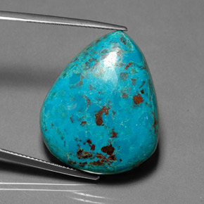 Crisocolla naturale multicolore da 34,91 ct, taglio a pera, opaco